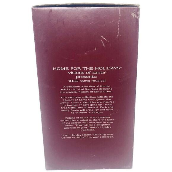 Home for the Holidays Visions of Santa 1839 Resin Santa Musical Figure 10 Inches - Picture 5 of 16